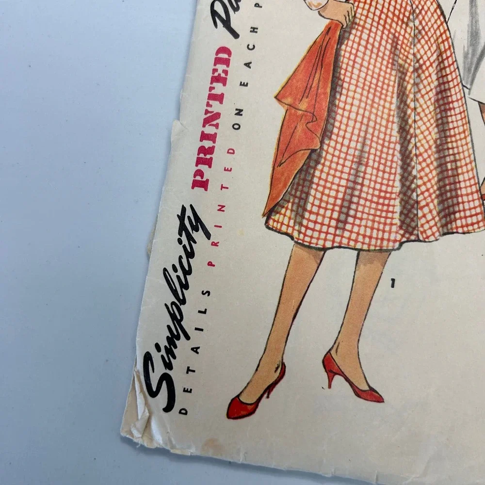 Simplicity Vintage 1950's Pattern #1623 Women's Dress in Half Size 12.5 HTF RARE